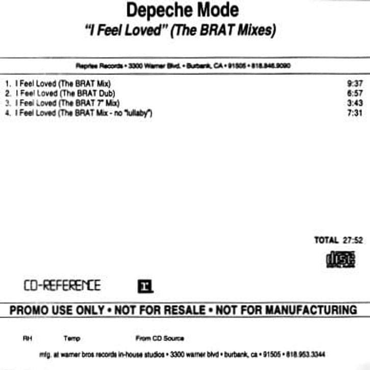 Album cover art for "I Feel Loved [The BRAT Mix (No Lullaby)]" by Depeche Mode
