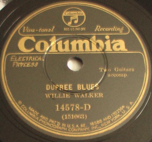 Album cover art for "Dupree Blues" by Blind Willie Walker