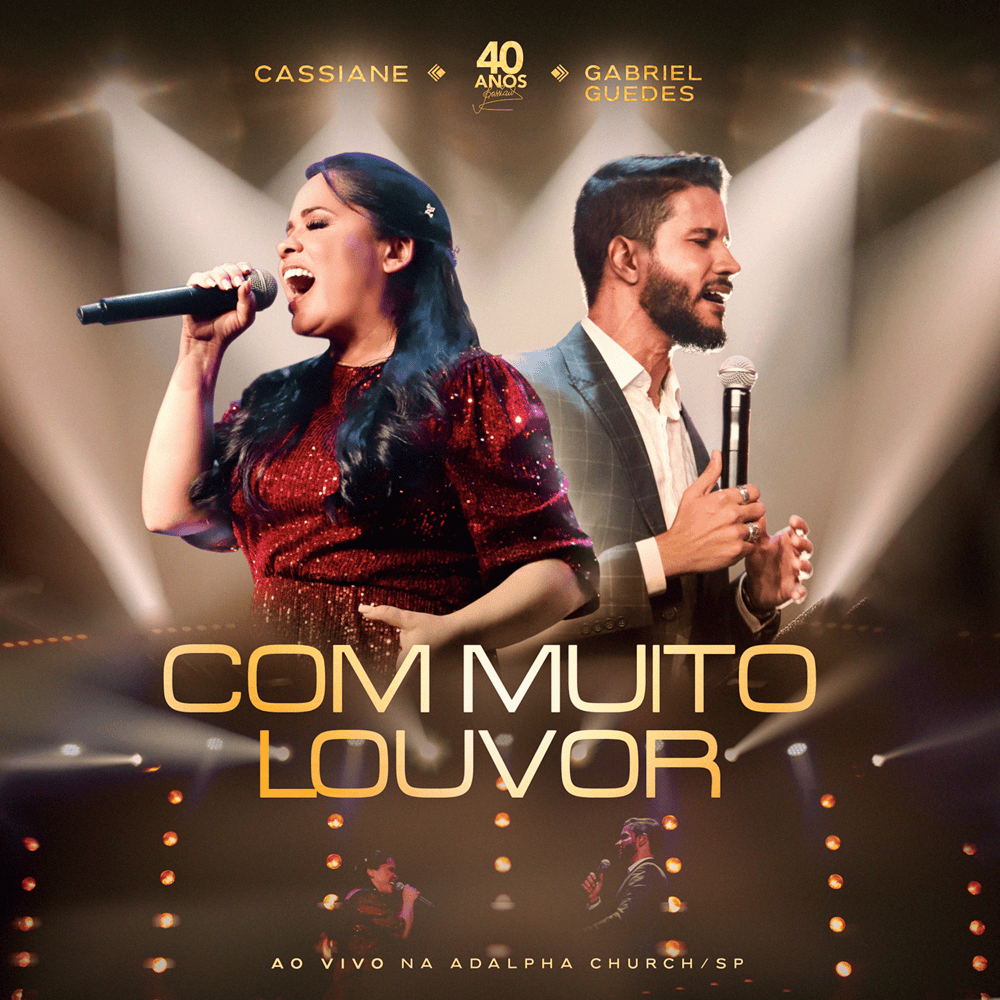 Album cover art for "Com Muito Louvor (Ao Vivo)" by Cassiane