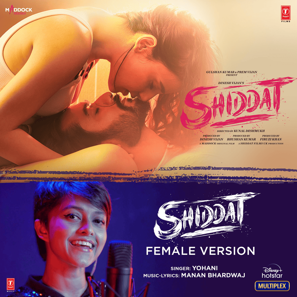 Album cover art for "Shiddat (Female Version)" by Yohani