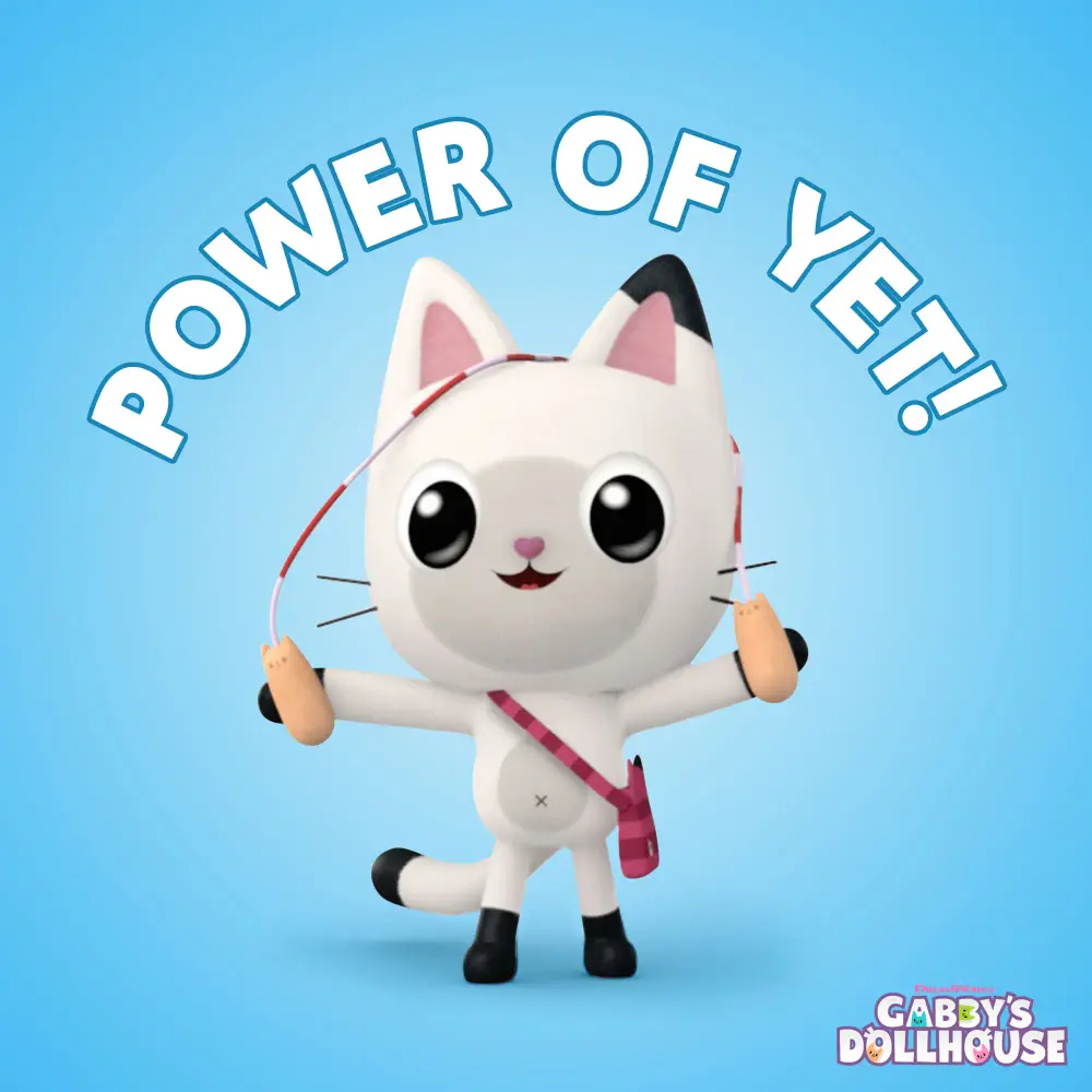 Album cover art for "Power of Yet!" by Gabby’s Dollhouse