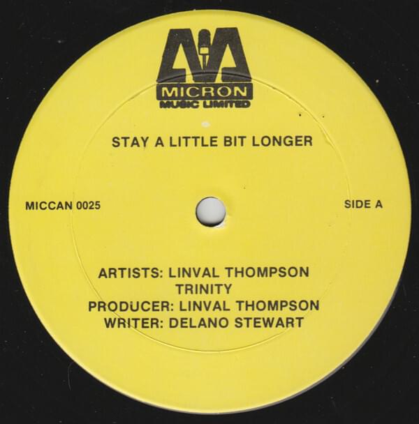 Album cover art for "Stay A Little Bit Longer" by Linval Thompson