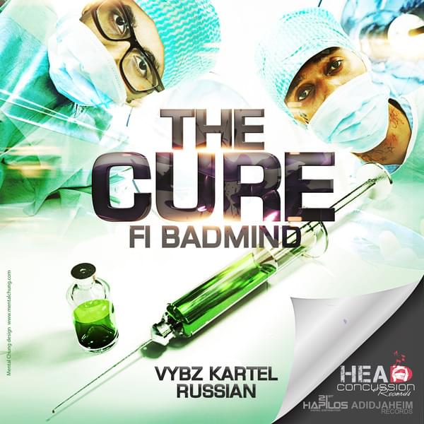 Album cover art for "The Cure Fi Badmind" by Vybz Kartel & Rvssian