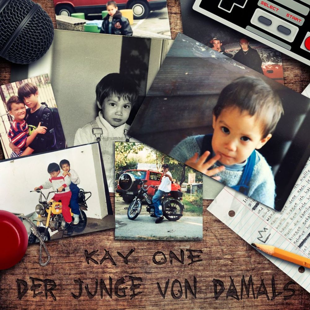 Album cover art for "Der Junge von damals" by Kay One