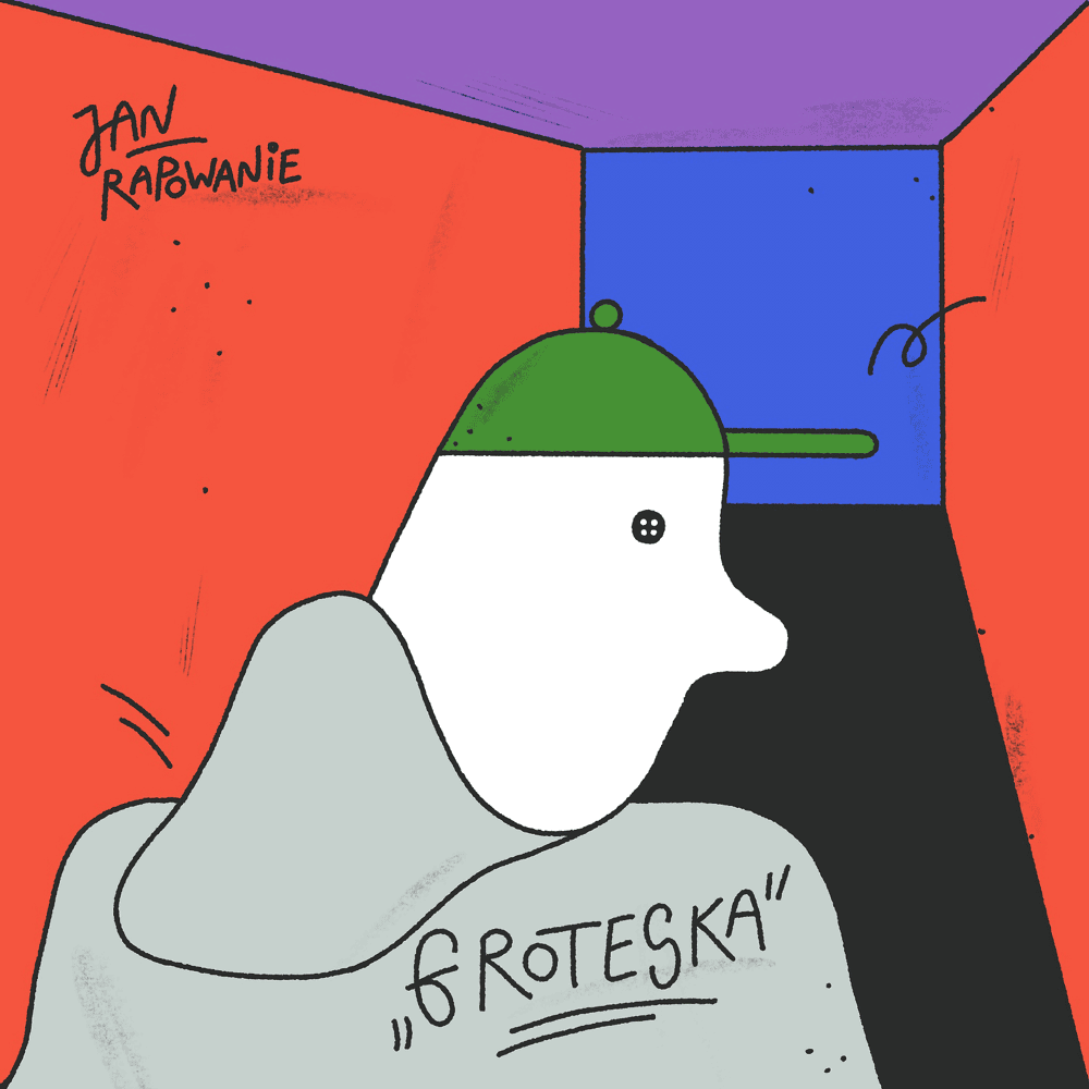 Album cover art for "GROTESKA" by Jan-rapowanie