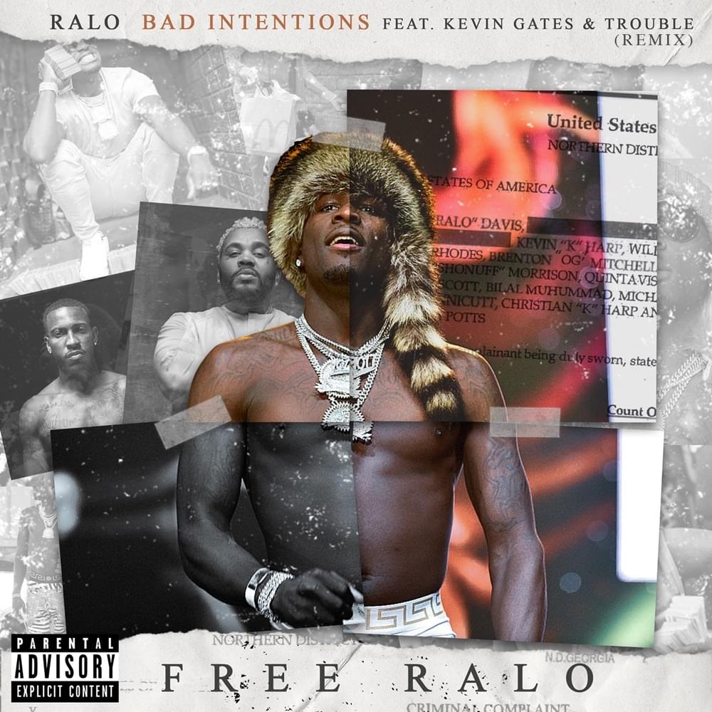 Album cover art for "Bad Intentions (Remix)" by Ralo & Kevin Gates & Trouble