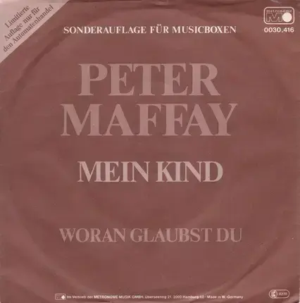 Album cover art for "Woran glaubst du" by Peter Maffay