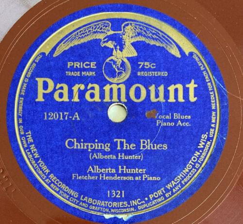 Album cover art for "Chirping the Blues" by Alberta Hunter