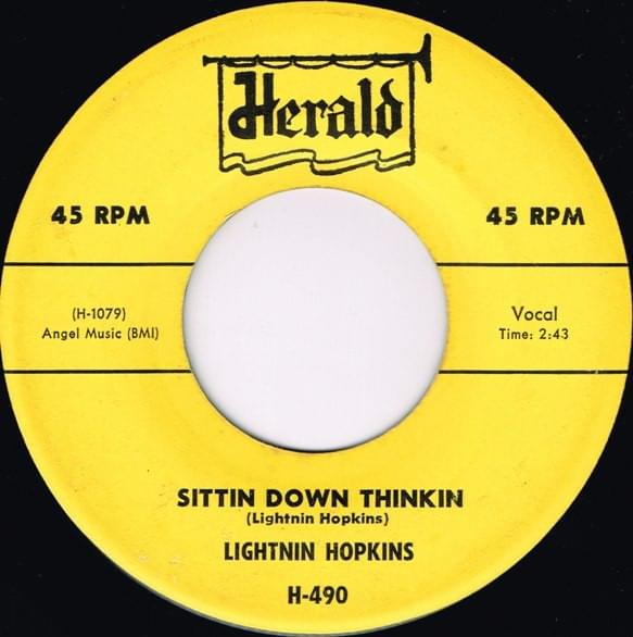 Album cover art for "Sittin’ Down Thinkin’" by Lightnin’ Hopkins