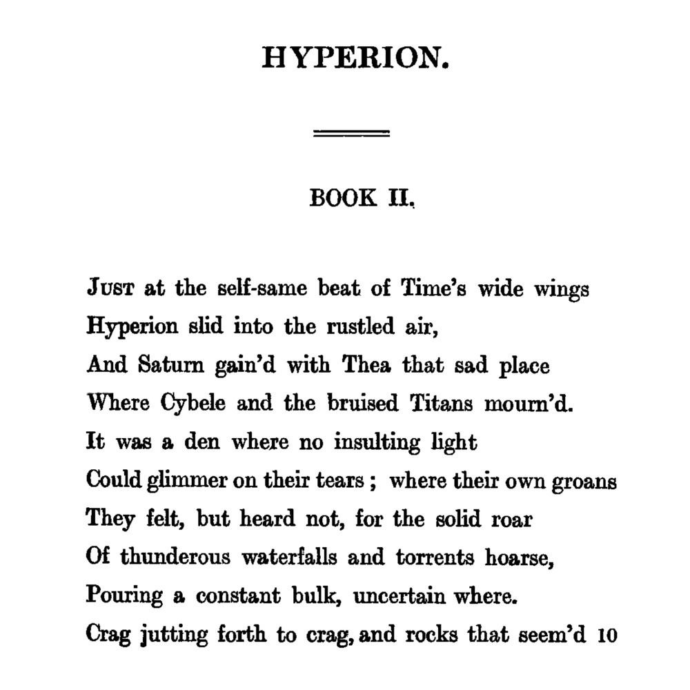 Album cover art for "Hyperion (Book 2)" by John Keats
