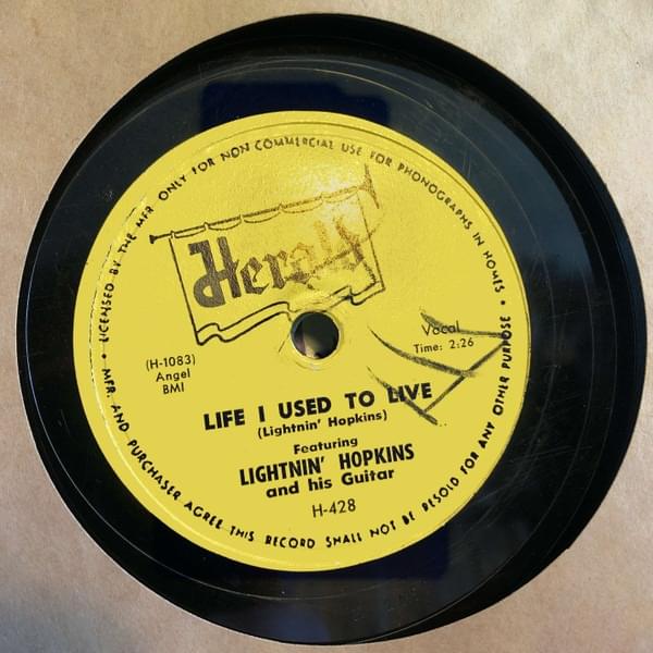 Album cover art for "Life I Used To Live" by Lightnin’ Hopkins