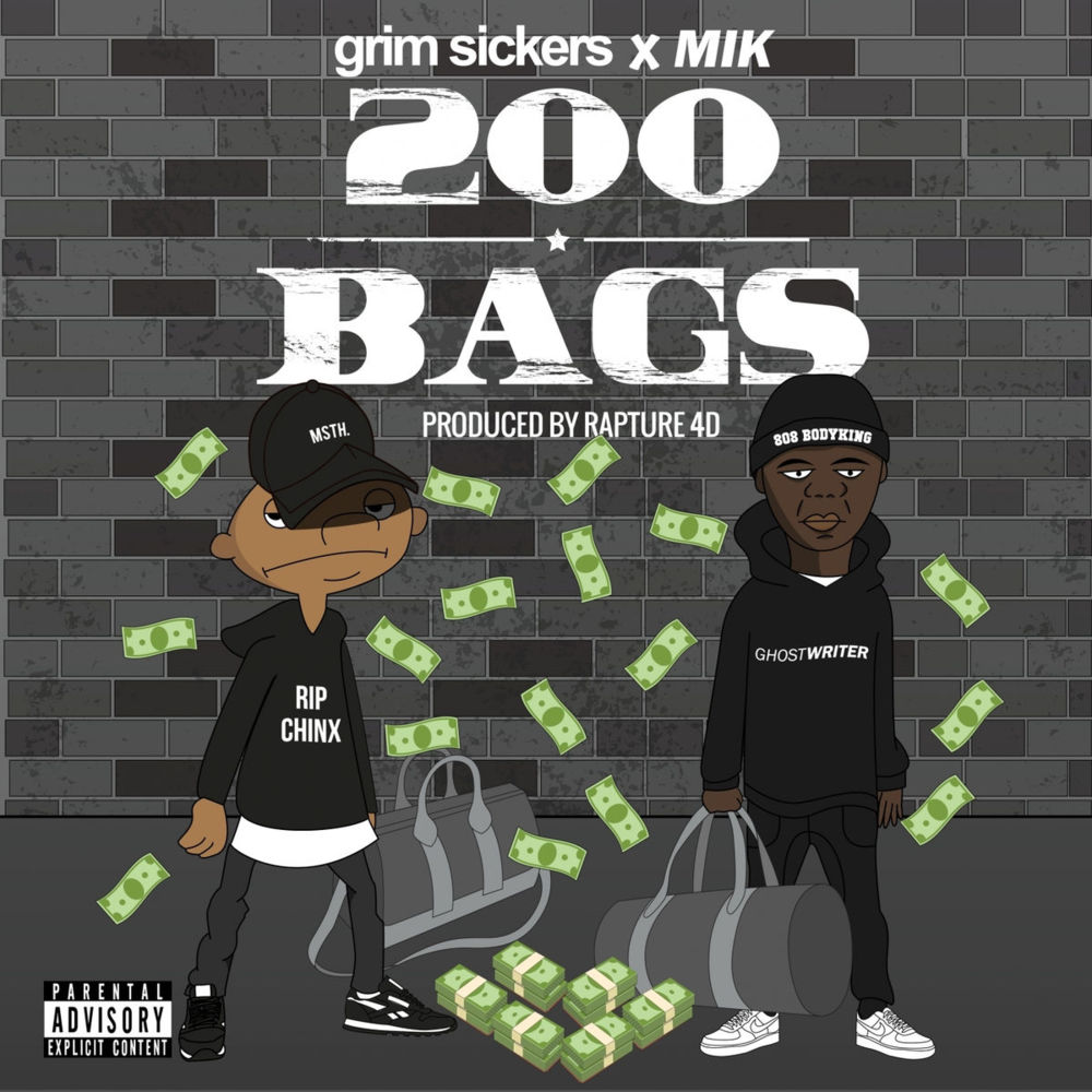 Album cover art for "200 Bags" by Grim Sickers & M.I.K