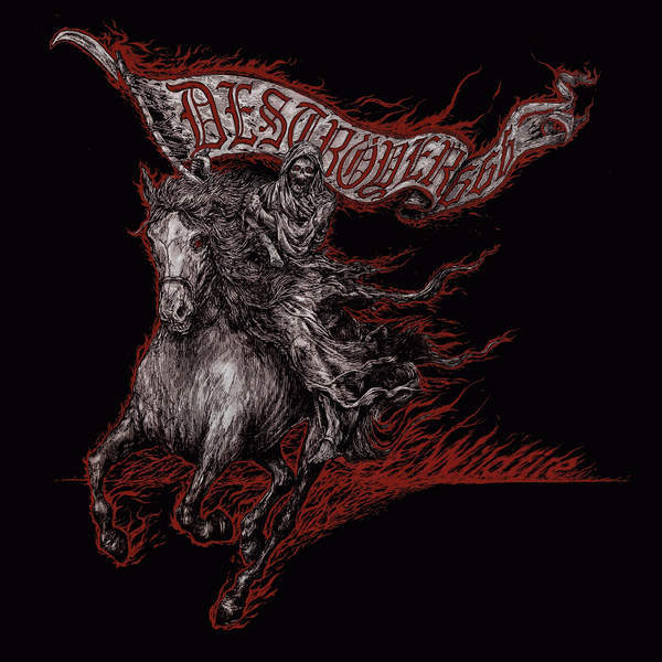 Album cover art for "Live and Burn" by Deströyer 666
