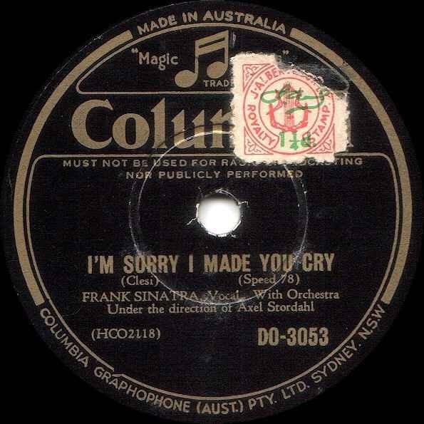 Album cover art for "I’m Sorry I Made You Cry" by Frank Sinatra