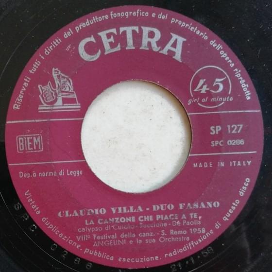 Cover image for La canzone che piace a te / Campana di Santa Lucia