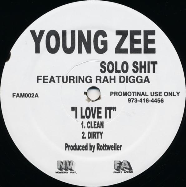 Album cover art for "I Love It" by Young Zee & Rah Digga