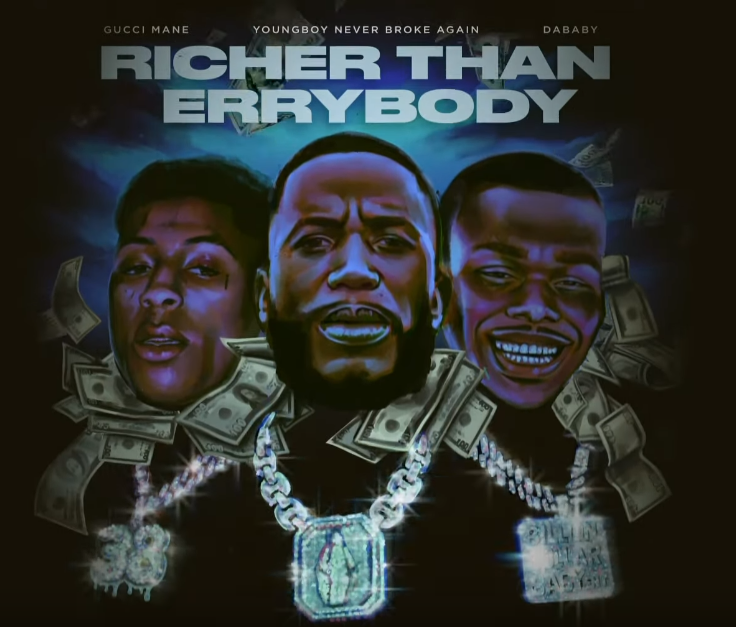 Album cover art for "Richer Than Errybody" by Gucci Mane & YoungBoy Never Broke Again & DaBaby