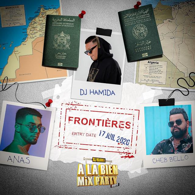 Album cover art for "Frontières" by DJ Hamida & Cheb Bello & Anas