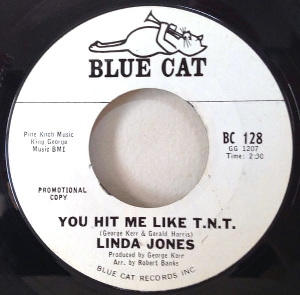Album cover art for "You Hit Me Like T.N.T." by Linda Jones