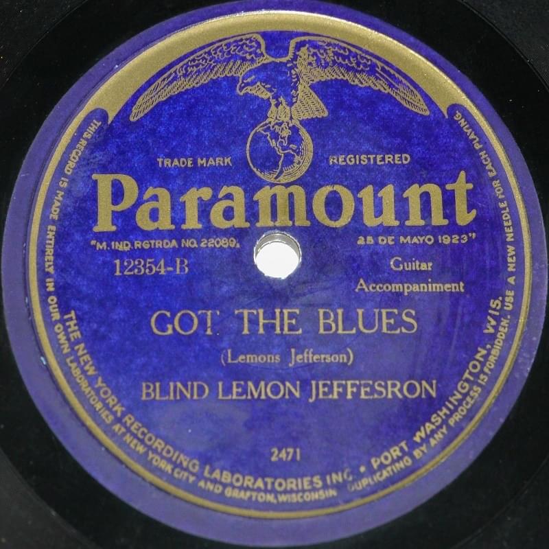 Album cover art for "Got The Blues (2471-2)" by Blind Lemon Jefferson
