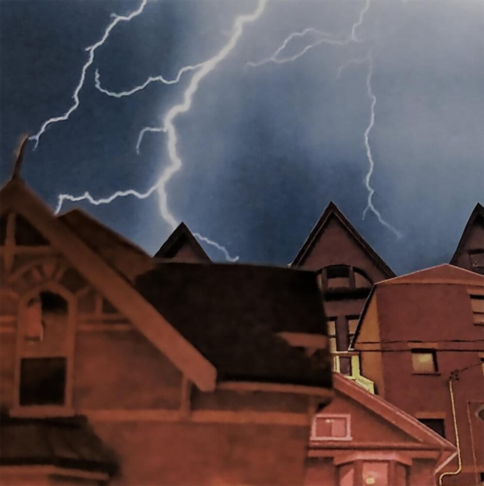 Album cover art for "He Became A Crooked Steeple In A Dusty Old Snow Globe Nobody Had Turned Over In Years" by Venetian Snares
