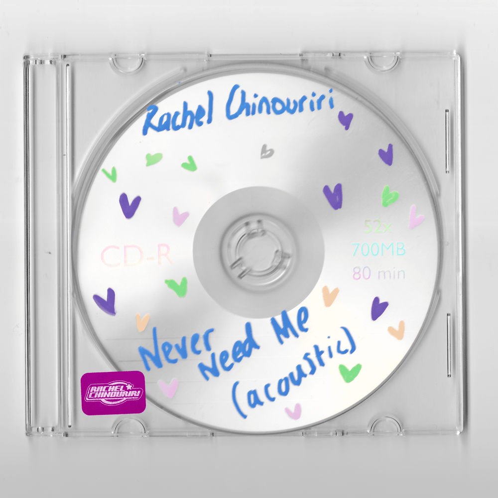 Album cover art for "Never Need Me (Acoustic)" by Rachel Chinouriri