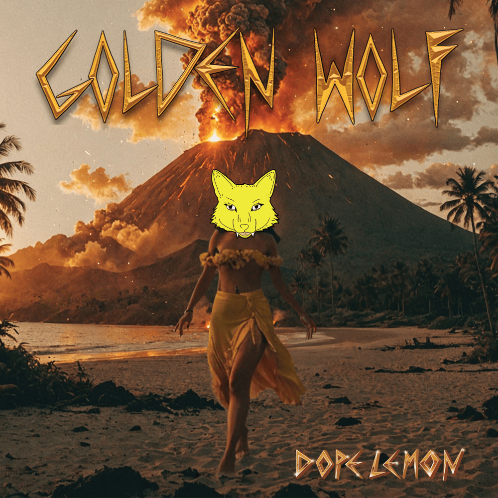 Album cover art for "Golden Wolf" by DOPE LEMON