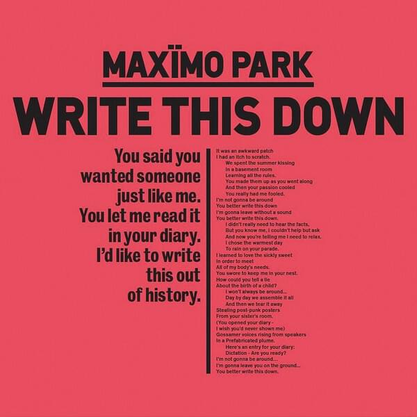 Album cover art for "Write This Down" by Maxïmo Park