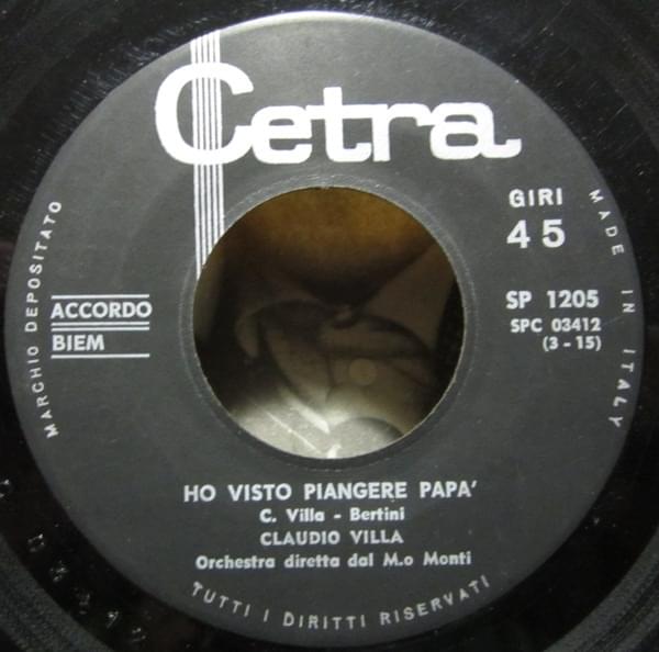 Album cover art for "Ho visto piangere pap�" by Claudio Villa
