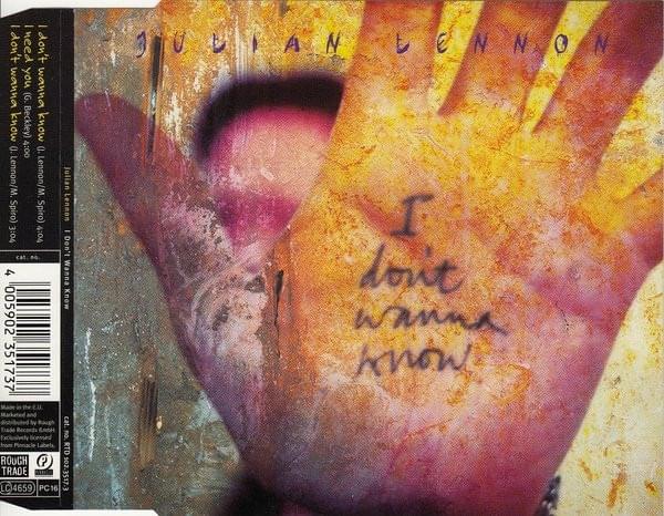 Album cover art for "I Don’t Wanna Know" by Julian Lennon