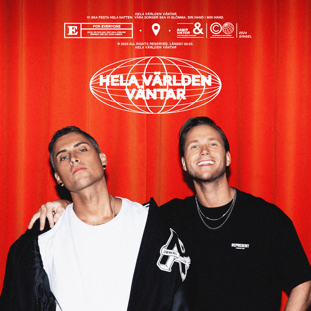 Album cover art for "Hela världen väntar" by Samir & Viktor