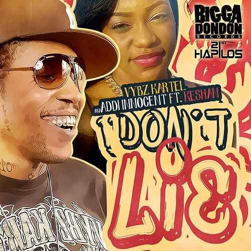 Album cover art for "Don’t Lie" by Vybz Kartel & Keshan