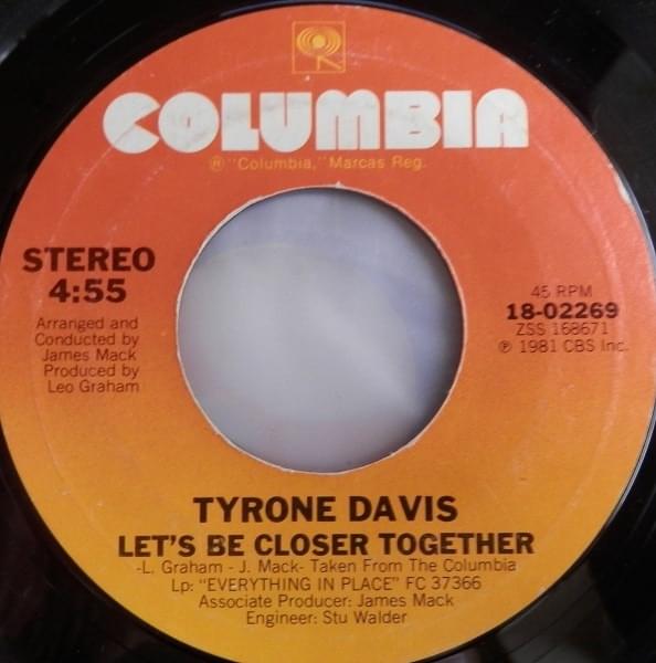 Album cover art for "Let’s Be Closer Together" by Tyrone Davis