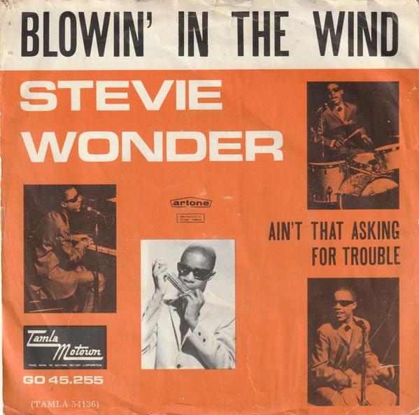 Album cover art for "Blowin’ in the Wind (Version 1)" by Stevie Wonder