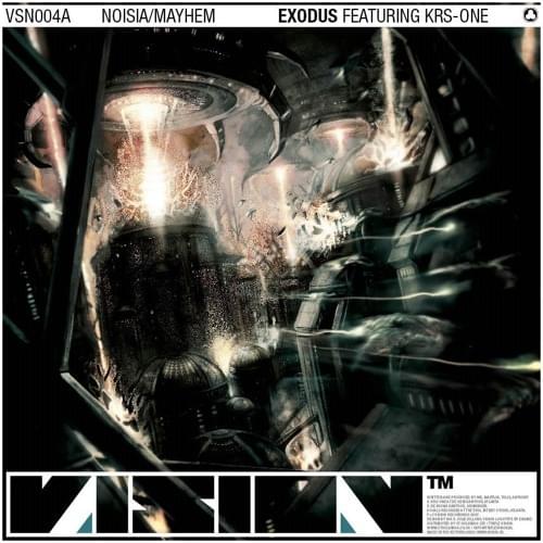 Album cover art for "Exodus" by Noisia & Mayhem (D&B) & KRS-One