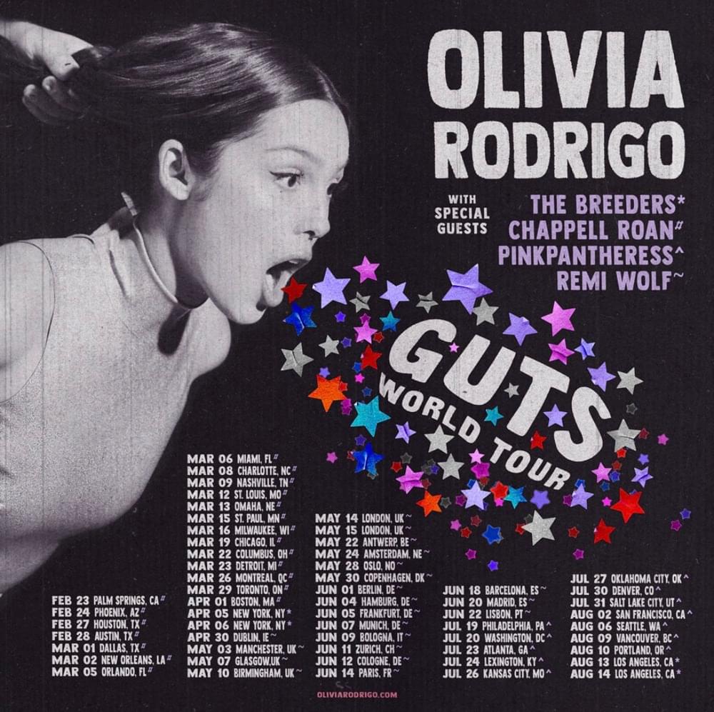 Album cover art for "GUTS World Tour Setlist" by Olivia Rodrigo