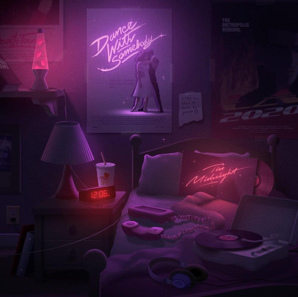 Album cover art for "Dance with Somebody" by The Midnight