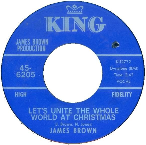 Album cover art for "Let’s Unite the Whole World At Christmas" by James Brown