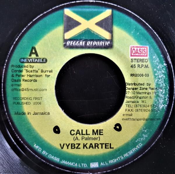 Album cover art for "Call Me (Request)" by Vybz Kartel & Martina Startina