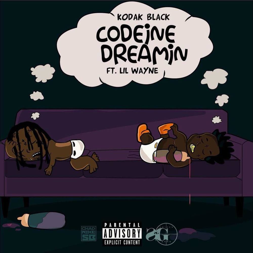 Album cover art for "Codeine Dreaming" by Kodak Black & Lil Wayne