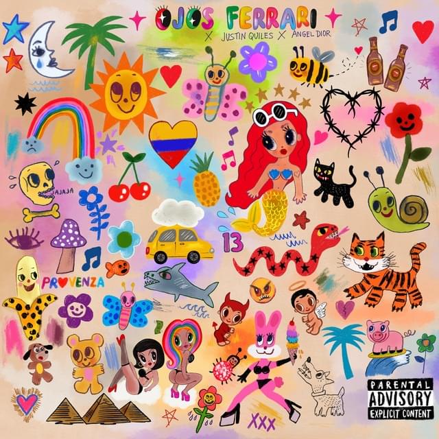 Album cover art for "OJOS FERRARI" by KAROL G