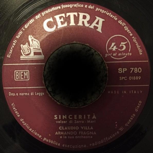 Cover image for Sincerità / Serenata indifferente