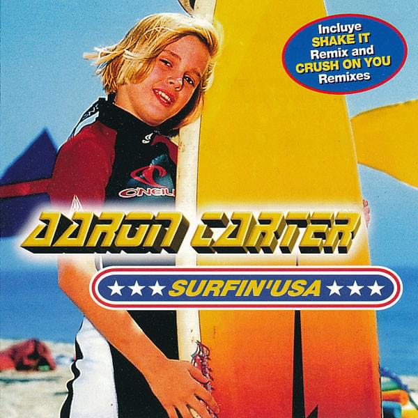 Album cover art for "Surfin’ USA" by Aaron Carter