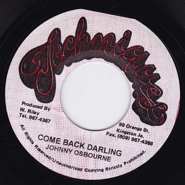 Album cover art for "Come Back Darling" by Johnny Osbourne