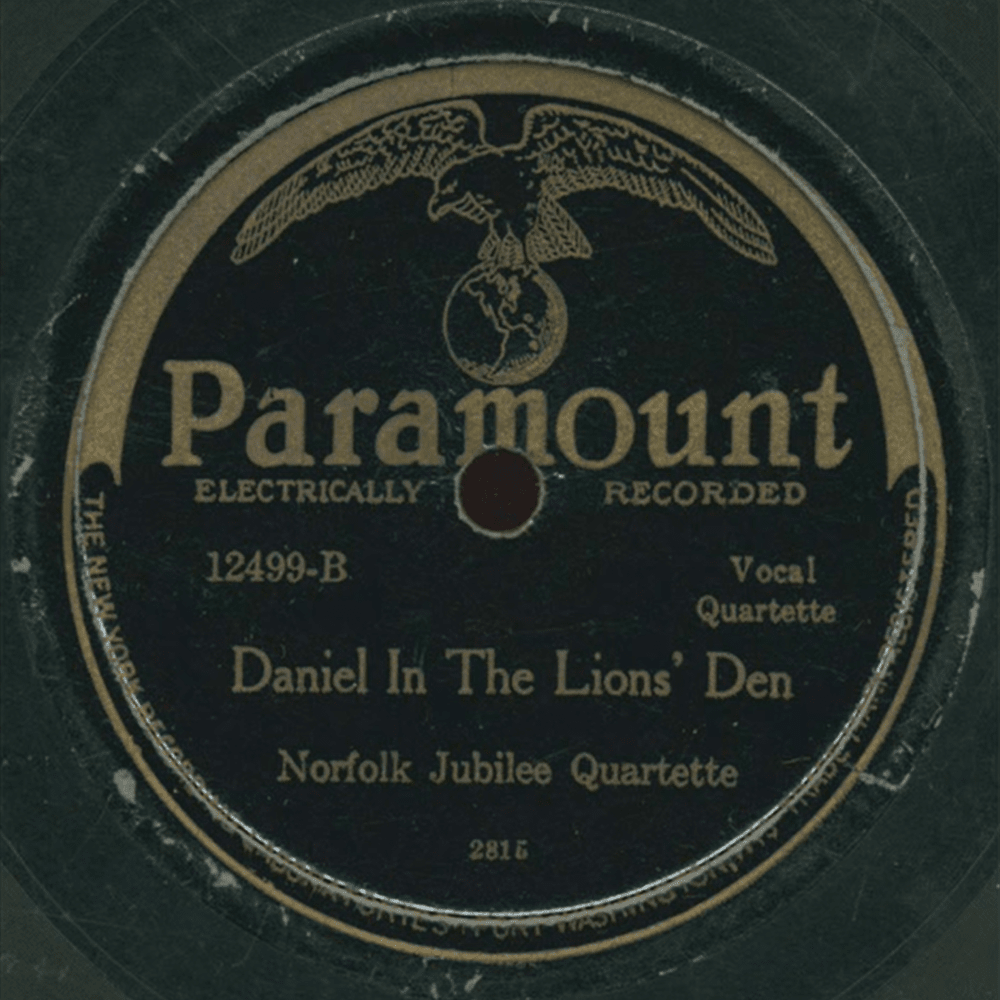 Album cover art for "Daniel In The Lions’ Den" by Norfolk Jazz & Jubilee Quartette