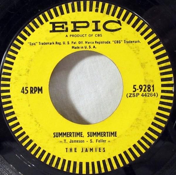 Album cover art for "Summertime, Summertime" by The Jamies