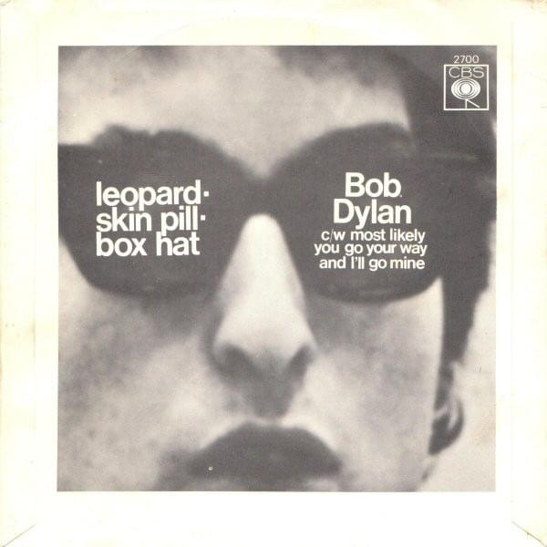 Album cover art for "Leopard-Skin Pill Box Hat" by Bob Dylan