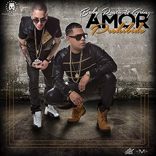 Album cover art for "Amor Prohibido" by Baby Rasta y Gringo