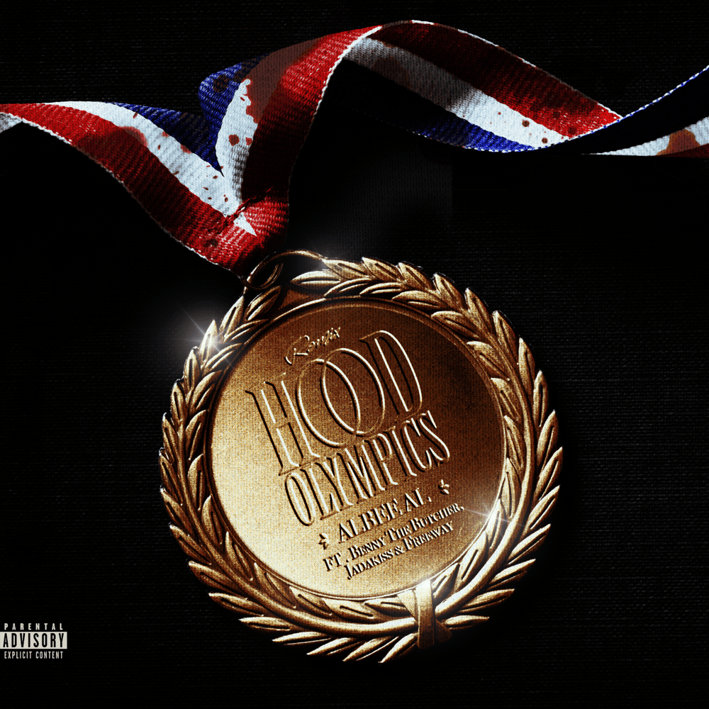 Album cover art for "Hood Olympics (Remix)" by Albee Al