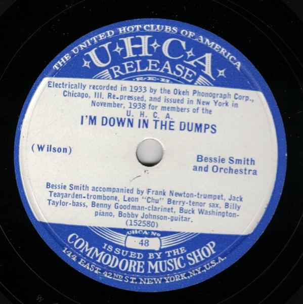 Album cover art for "I’m Down in the Dumps" by Bessie Smith & Buck And His Band